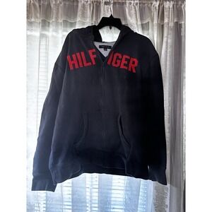 Tommy Hilfiger Hoodie Sweatshirt Men's Size 2XL Spell Out Graphic‎ Preppy Skater